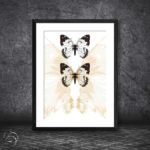 Abstract Background Triple Butterfly Print