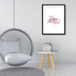 Be You Tiful Watercolour Pink Lovehearts Print - Image 3