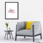 Be You Tiful Watercolour Pink Lovehearts Print - Image 4