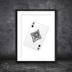 Black Ace Of Diamonds Print