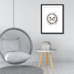 Butterfly Centered In Branch Wreath Print - Image 3