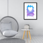 Dripping Love Heart On Abstract Watercolour Print - Image 3