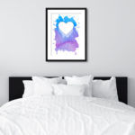 Dripping Love Heart On Abstract Watercolour Print - Image 6