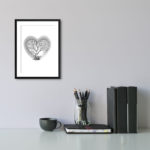 Love Heart Tree With Grey Brush Stroke Love Heart Print - Image 2