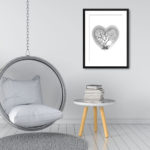 Love Heart Tree With Grey Brush Stroke Love Heart Print - Image 3