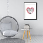 Love Heart Tree With Red Brush Stroke Love Heart Print - Image 3
