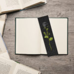 Single Stem Black Rose On Soil Bookmark - Image 2