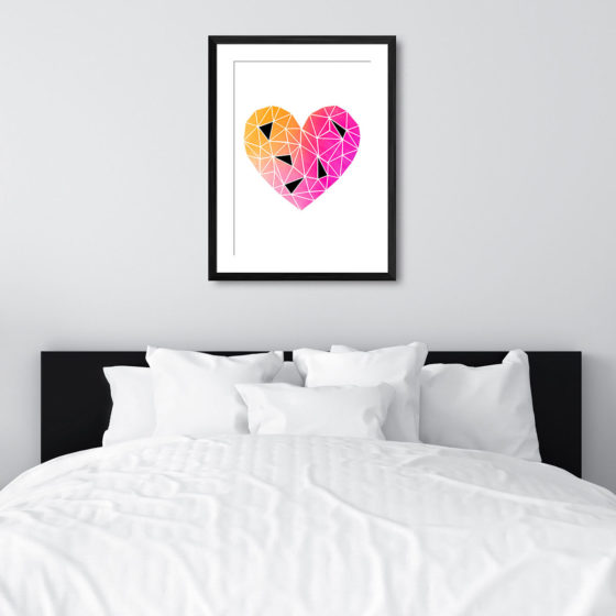 Vibrant Polygonal Deconstructed Heart Print - Image 6