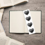 Watercolour Black Love Hearts Centre Bookmark - Image 2