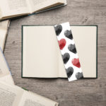 Watercolour Black Red Love Hearts Edged Bookmark - Image 2